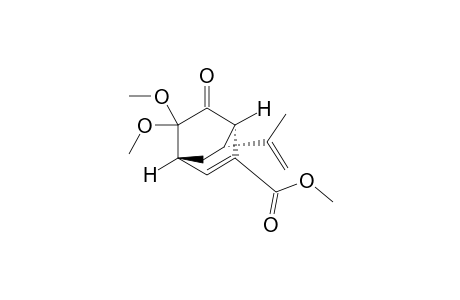 (1R,4S,8R)-2,2-dimethoxy-8-(1-methylethenyl)-3-oxo-5-bicyclo[2.2.2]oct-5-enecarboxylic acid methyl ester