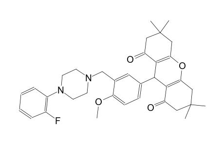 9-(3-{[4-(2-fluorophenyl)-1-piperazinyl]methyl}-4-methoxyphenyl)-3,3,6,6-tetramethyl-3,4,5,6,7,9-hexahydro-1H-xanthene-1,8(2H)-dione