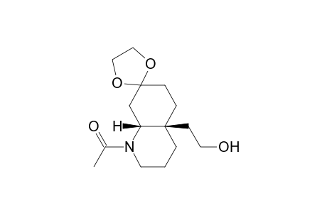 Spiro[1,3-dioxolane-2,7'(4'aH)-quinoline]-4'a-ethanol, 1'-acetyloctahydro-, cis-(.+-.)-