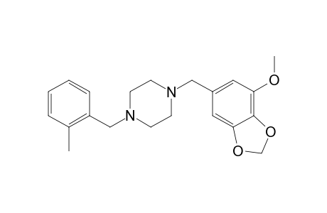 1-(7-Methoxy-benzo[1,3]dioxol-5-ylmethyl)-4-(2-methyl-benzyl)-piperazine