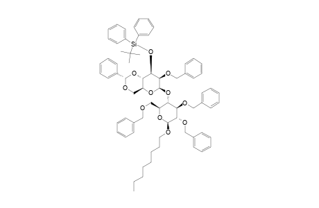 OCTYL-2-O-BENZYL-4,6-O-BENZYLIDENE-3-O-TERT.-BUTYLDIPHENYLSILYL-BETA-D-MANNOPYRANOSYL-(1->4)-2,3,6-TRI-O-BENZYL-BETA-D-GLUCOPYRANOSIDE