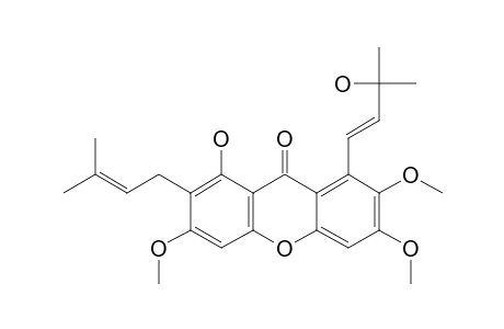 (16E)-1-HYDROXY-3,6,7-TRIMETHOXY-2-(3-METHYLBUT-2-ENYL)-8-(3-HYDROXY-3-METHYLBUT-1-ENYL)-XANTHONE