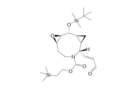 (1R*,2S*,3R*,5S*,9R*(E),10S*)-(+-)-2-[(tert-Butyldimethylsilyl)oxy]-9-(3-oxo-1-propenyl)-4-oxa-8-azatricyclo[8.1.0.0(3,5)]undecane-8-carboxylic acid 2-(trimethylsilyl)ethyl ester