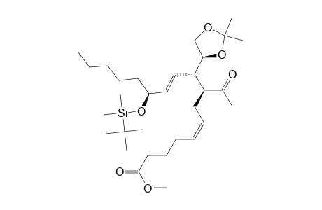 Methyl 8(S)-acetyl-9(S)-[1(S),2-(isopropylidenedioxy)-ethyl]-12(S)-(tert-butyldimethylsiloxy)-5(Z),10(E)-heptadecadienoate