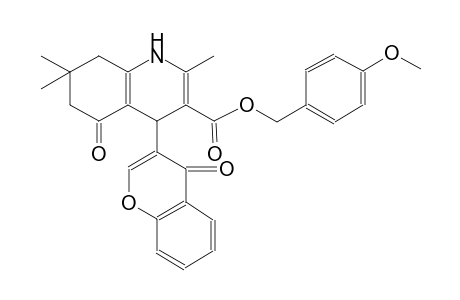3-quinolinecarboxylic acid, 1,4,5,6,7,8-hexahydro-2,7,7-trimethyl-5-oxo-4-(4-oxo-4H-1-benzopyran-3-yl)-, (4-methoxyphenyl)methyl ester