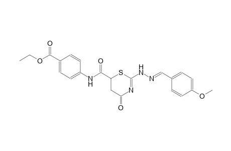 ethyl 4-[({2-[(2E)-2-(4-methoxybenzylidene)hydrazino]-4-oxo-5,6-dihydro-4H-1,3-thiazin-6-yl}carbonyl)amino]benzoate