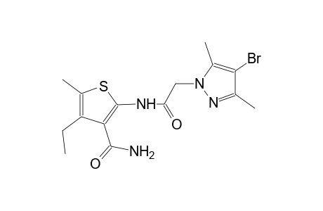 2-{[(4-bromo-3,5-dimethyl-1H-pyrazol-1-yl)acetyl]amino}-4-ethyl-5-methyl-3-thiophenecarboxamide