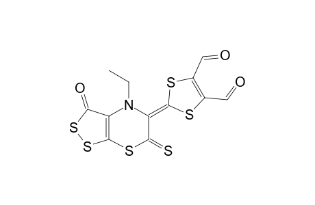 3-Oxo-4-ethyl-5-(4,5-diformyl-1,3-dithiol-2-ylidenyl)[1,2]dithiolo[3,4-b][1,4]thiazin-6-thione