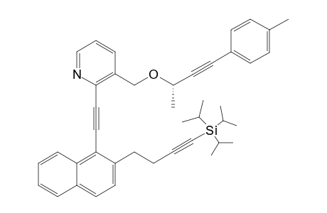 3-{[(1 S)-1'-Methyl-3'-(p-methylphenyl)prop-2'-yn-1'-yl]oxymethy}-2-{[2'"-(triisopropylsilyl)but-3'"-yn-1"'-yl]naphtalen-1"-yl}ethynyl>-pyridine