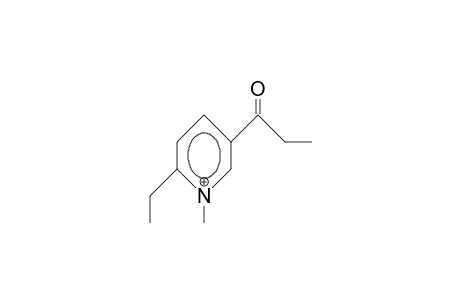 1-Methyl-2-ethyl-5-(1-oxo-propyl)-pyridinium cation