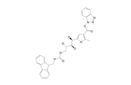 3-BENZOTRIAZOLOXICARBONYL-5-[4-DEOXY-4-N-(9-FLUORENYLMETOXYCARBONYL)-AMINO-D-ARABINO-TETRITOL-1-YL]-2-METHYLFURAN