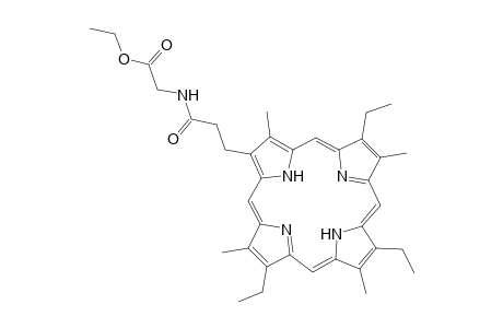 Glycine, N-[1-oxo-3-(7,12,17-triethyl-3,8,13,18-tetramethyl-21H,23H-porphin-2- yl)propyl]-, ethyl ester