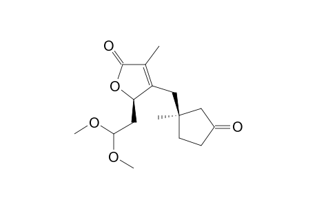 2(5H)-Furanone, 5-(2,2-dimethoxyethyl)-3-methyl-4-[(1-methyl-3-oxocyclopentyl)methyl]-, (R*,S*)-(.+-.)-