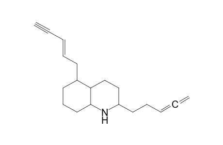 2-(Penta-3',4'-dien-1'-yl)-5-(pent-2"-en-4"-yn-1"-yl)-(perhydro)-quinoline