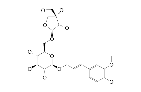 CONIFERYL_9-O-[BETA-D-APIOFURANOSYL-(1->6)]-O-BETA-D-GLUCOPYRANOSIDE;2-(3,4-DIHYDROXY-4-HYDROXYMETHYLTETRAHYDROFURAN-2-YL-OXYMETHYL)-6-[3-(4-HYDROX