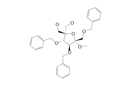 METHYL-5-C-(HYDROXYMETHYL)-1,3,4-TRI-O-BENZYL-BETA-D-ERYTHRO-HEXOFURANOSIDE