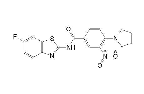 N-(6-fluoro-1,3-benzothiazol-2-yl)-3-nitro-4-(1-pyrrolidinyl)benzamide