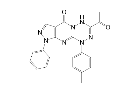 3-Acetyl-1-p-tolyl-9-phenyl-1,4-dihydropyrazolo[3,4-d]-pyrimido[1,2-b][1,2,4,5]tetrazin-6-one
