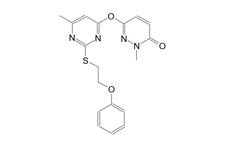 2-methyl-6-({6-methyl-2-[(2-phenoxyethyl)sulfanyl]-4-pyrimidinyl}oxy)-3(2H)-pyridazinone