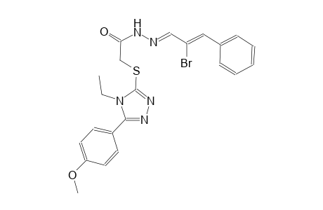 N'-[(E,2Z)-2-bromo-3-phenyl-2-propenylidene]-2-{[4-ethyl-5-(4-methoxyphenyl)-4H-1,2,4-triazol-3-yl]sulfanyl}acetohydrazide