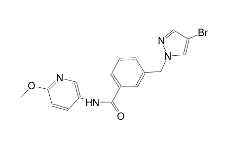 3-[(4-bromo-1H-pyrazol-1-yl)methyl]-N-(6-methoxy-3-pyridinyl)benzamide