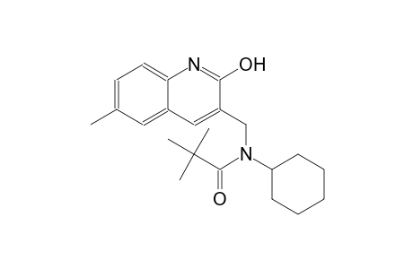 N-cyclohexyl-N-[(2-hydroxy-6-methyl-3-quinolinyl)methyl]-2,2-dimethylpropanamide