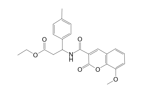 3-[(2-keto-8-methoxy-chromene-3-carbonyl)amino]-3-(p-tolyl)propionic acid ethyl ester