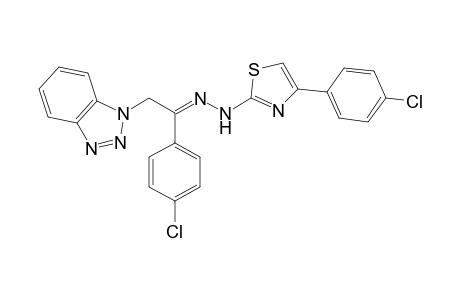 (E)-2-(2-(2-(1H-benzo[d][1,2,3]triazol-1-yl)-1-(4-chlorophenyl)ethylidene)hydrazinyl)-4-(4-chlorophenyl)thiazole