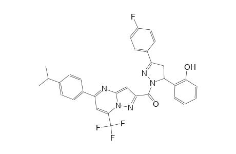 2-(3-(4-fluorophenyl)-1-{[5-(4-isopropylphenyl)-7-(trifluoromethyl)pyrazolo[1,5-a]pyrimidin-2-yl]carbonyl}-4,5-dihydro-1H-pyrazol-5-yl)phenol