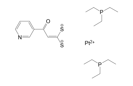 [3-Oxo-3-(pyridin-3-yl)-1-sulfanidylprop-1-en-1-yl]sulfanide bis(triethylphosphane) platinum(II)