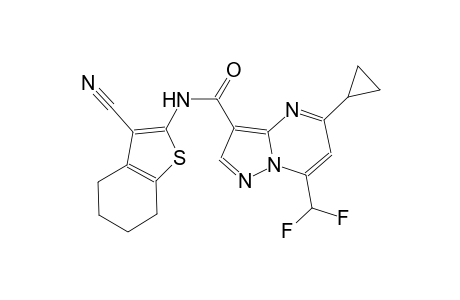 N-(3-cyano-4,5,6,7-tetrahydro-1-benzothien-2-yl)-5-cyclopropyl-7-(difluoromethyl)pyrazolo[1,5-a]pyrimidine-3-carboxamide