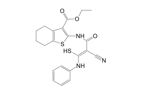 (Z)-ethyl 2-(2-cyano-3-mercapto-3-(phenylamino)acrylamido)-4,5,6,7-tetrahydrobenzo-[b]thiophene-3-carboxylate