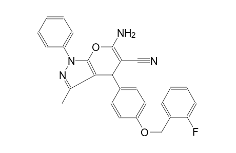pyrano[2,3-c]pyrazole-5-carbonitrile, 6-amino-4-[4-[(2-fluorophenyl)methoxy]phenyl]-1,4-dihydro-3-methyl-1-phenyl-