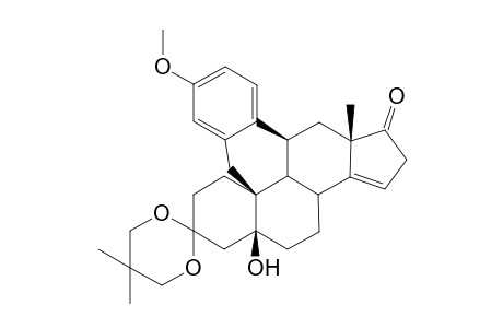 3,3-[2.2-Dimethyl-1,3-propanediylbis(oxy)]-9,11.alpha.-dihydroxy-5-hydroxy-6'-methoxy-4'-H-naphth[3',2'-1':10,9,11]-5-.alpha.-estra-9(11),14-dien-17-one