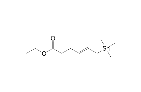 4-Hexenoic acid, 6-(trimethylstannyl)-, ethyl ester