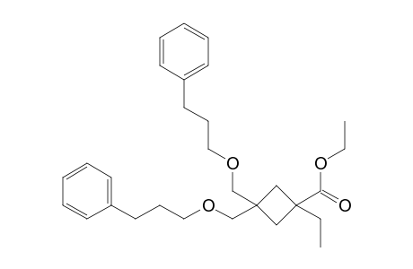 1-Ethyl-3,3-bis(3-phenylpropoxymethyl)cyclobutanecarboxylic acid ethyl ester