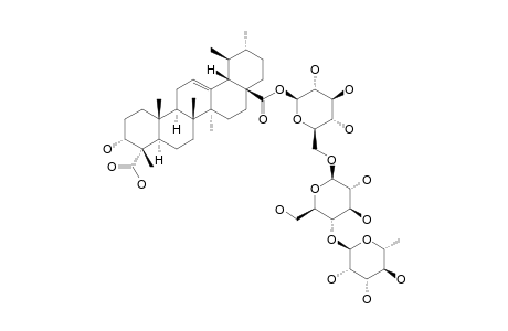 #7;SCHEFFURSOSIDE-D;3-ALPHA-HYDROXY-URS-12-ENE-23,28-DIOIC-ACID-28-O-ALPHA-L-RHAMNOPYRANOSYL-(1->4)-BETA-D-GLUCOPYRANOSYL-(1->6)-BETA-D-GLUCOPYRANOSIDE