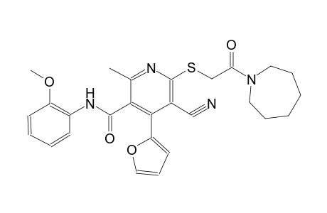 6-[2-(azepan-1-yl)-2-oxidanylidene-ethyl]sulfanyl-5-cyano-4-(furan-2-yl)-N-(2-methoxyphenyl)-2-methyl-pyridine-3-carboxamide
