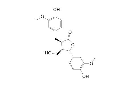 (8.beta.R,8'.beta.R,-7.alpha.S)-(+)-4,4'-dihydroxy-3,3'-dimethoxy-8-hydroxymethyllign-7-9'-lactone