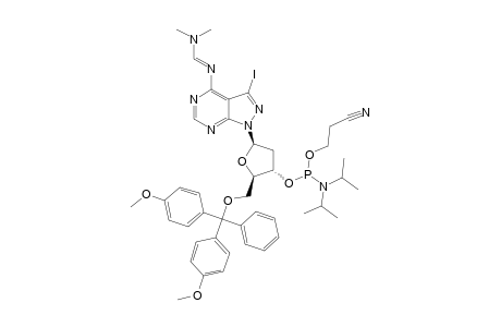 ISOMER_1;1-[2-DEOXY-5-O-(4,4'-DIMETHOXYTRIPHENYLMETHYL)-BETA-D-ERYHRO-PENTOFURANOSYL]-4-{[(DIMETHYLAMINO)-METHYLIDENE]-AMINO}-3-IODO-1-H-PYRAZOLO