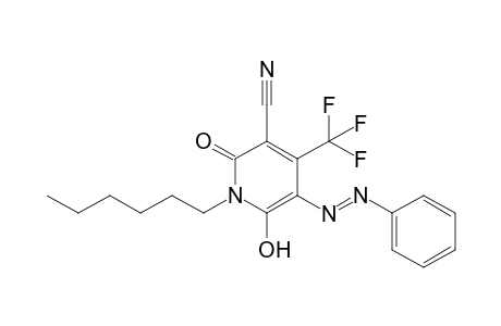 3-Cyano-1-hexyl-6-hydroxy-5-phenylazo-4-trifluoromethyl-2-pyridone