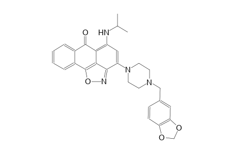 6H-anthra[1,9-cd]isoxazol-6-one, 3-[4-(1,3-benzodioxol-5-ylmethyl)-1-piperazinyl]-5-[(1-methylethyl)amino]-