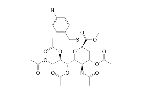 METHYL-(S-4-AMINOBENZYL-5-ACETAMIDO-4,7,8,9-TETRA-O-ACETYL-3,5-DIDEOXY-2-THIO-D-GLYCERO-ALPHA-D-GALACTO-2-NONULOPYRANOSID)-ONATE