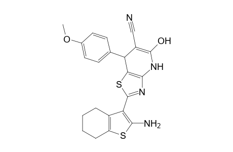 2-(2-Amino-4,5,6,7-tetrahydrobenzo[b]thiophen-3-yl)-5-hydroxy-7-(4-methoxy-phenyl)-4,7-dihydrothiazolo[4,5-b]pyridine-6-carbonitrile