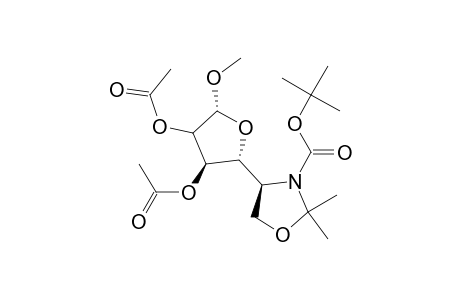 3-Oxazolidinecarboxylic acid, 4-[3,4-bis(acetyloxy)tetrahydro-5-methoxy-2-furanyl]-2,2-dimethyl-, 1,1-dimethylethyl ester, [2R-[2.alpha.(R*),3.beta.,4.beta.,5.alpha.]]-