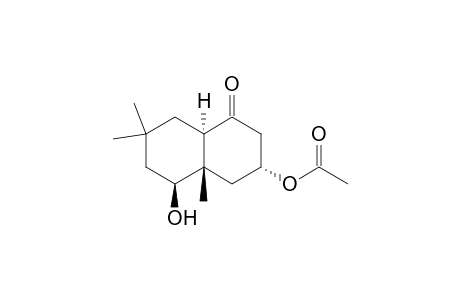(3.alpha.,4a.beta.,5.beta.,8a.alpha.)-(+-)-3-(Acetyloxy)-3,4,4a,5,6,7,8,8a-octahydro-5-hydroxy-4a,7,7-trimethyl-1(2H)-naphthalenone