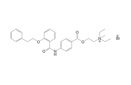 diethyl(2-hydroxyethyl)methylammonium bromide, p-[o-(phenethyloxy)benzamido]benzoate
