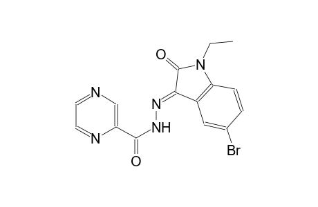 N'-[(3E)-5-bromo-1-ethyl-2-oxo-1,2-dihydro-3H-indol-3-ylidene]-2-pyrazinecarbohydrazide