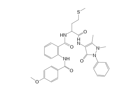 N-[1-{[(1,5-dimethyl-3-oxo-2-phenyl-2,3-dihydro-1H-pyrazol-4-yl)amino]carbonyl}-3-(methylsulfanyl)propyl]-2-[(4-methoxybenzoyl)amino]benzamide