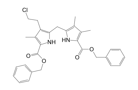 1H-Pyrrole-2-carboxylic acid, 4-(2-chloroethyl)-5-[[3,4-dimethyl-5-[(phenylmethoxy)carbonyl]-1H-pyrrol-2-yl]methyl]-3-methyl-, phenylmethyl ester